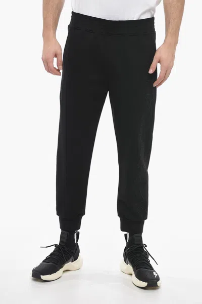 Neil Barrett Skinny Fit Jumbled Bolts Sweatpants With Embroideries In Black