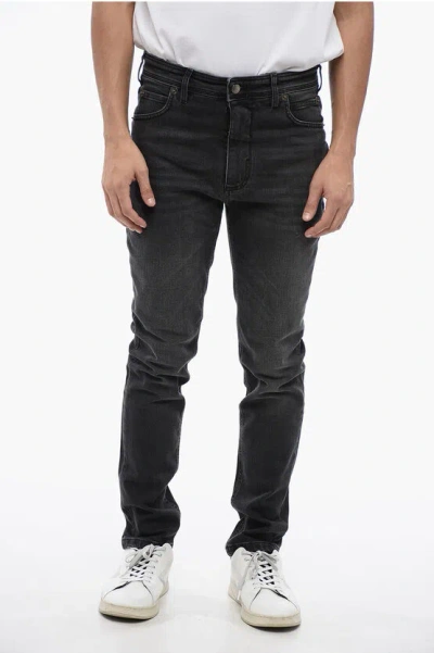 Neil Barrett Skinny Fit Nick Stone Washed Denims 14cm In Black