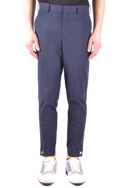 Neil Barrett Skinny Fit Tapered Casual Trousers In Blue