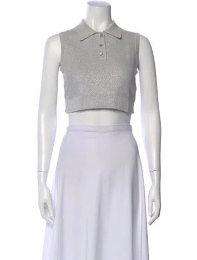 Pre-owned Neil Barrett Sleeveless Crop Top In White