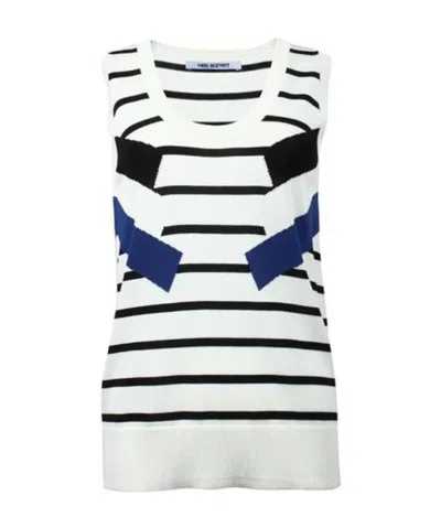 Neil Barrett Sleeveless Striped Vest In White