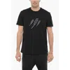 Neil Barrett Slim Fit Crew-neck T-shirt With Thunderbolts Print