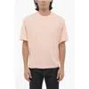 Neil Barrett Slim Fit Fairisle Thunderbolt Crew-neck T-shirt With Top In Pink