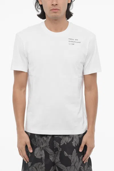 Neil Barrett Slim Fit Human With Extraordinary Vision Crew-neck T-shirt In White