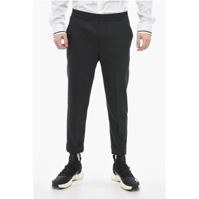 Neil Barrett Slim Fit Jamie Chinos Pants With Ankle Zips In Black