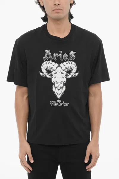 Neil Barrett Slim Fit Rock Band Zodiac Aries T-shirt In Black