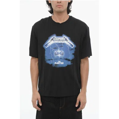 Neil Barrett Slim Fit Rock Band Zodiac Gemini Crew-neck T-shirt With Drop In Black