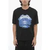 Neil Barrett Slim Fit Rock Band Zodiac Gemini Crew-neck T-shirt With Drop In Black