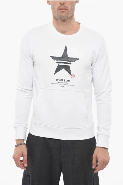 Neil Barrett Slim Fit Sport Star Crew-neck Sweatshirt In White