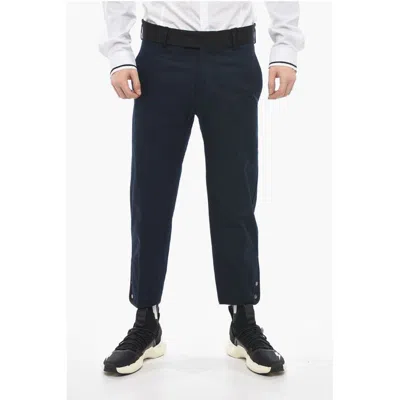 Neil Barrett Slim Fit Tom Pants With Contrasting Edges And Ankle Buttons In Black