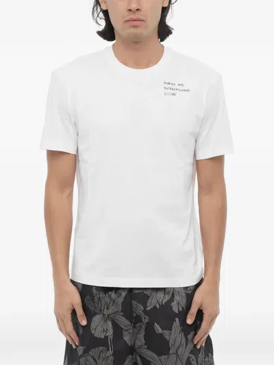 Neil Barrett Slogan-print Crew-neck T-shirt In White