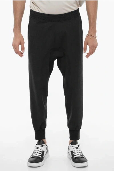 Neil Barrett Slouch Fit Charlie Casual Pants With Drawstring Waist In Black