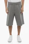 Neil Barrett Solid Color Cargo Sweat Shorts In Grey