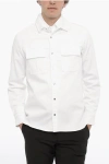 Neil Barrett Solid Color Gang Workwear Overshirt With Double Breast Pocke