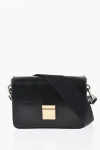 Neil Barrett Solid Color Leather Shoulder Bag With Golden Detail