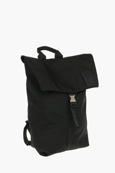 Neil Barrett Solid Color Nylon City Flap Backpack In Black