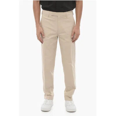 Neil Barrett Solid Color Slim Fit Chino Pants In Neutral