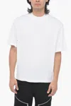Neil Barrett Solid Color Slim Fit T-shirt With Eyelets Details In White