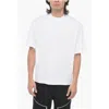 Neil Barrett Solid Color Slim Fit T-shirt With Eyelets Details In White