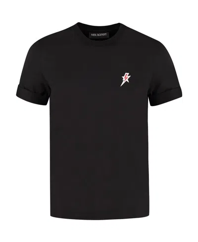 Neil Barrett Star Bolt Patch T-shirt In Black