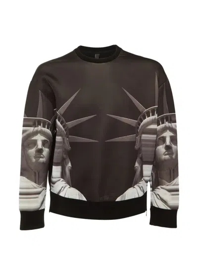 Pre-owned Neil Barrett Statue Of Liberty Graphic-print Sweatshirt In Black