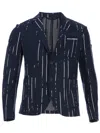 Neil Barrett Striped Bi-colour Blazer In Blue