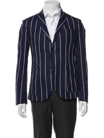 Pre-owned Neil Barrett Striped Blazer In Blue