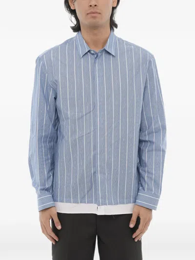 Neil Barrett Striped Boxy-fit Shirt In Blue