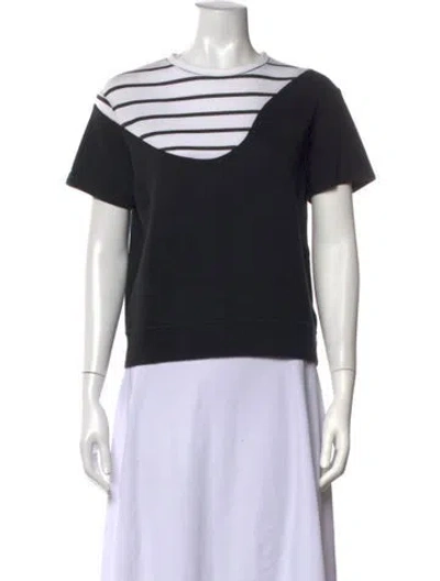 Pre-owned Neil Barrett Striped Crew Neck T-shirt In Black