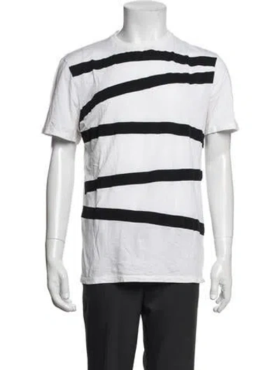 Pre-owned Neil Barrett Striped Crew Neck T-shirt In Black/white