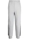 Neil Barrett Striped Low-rise Track Pants In Grey