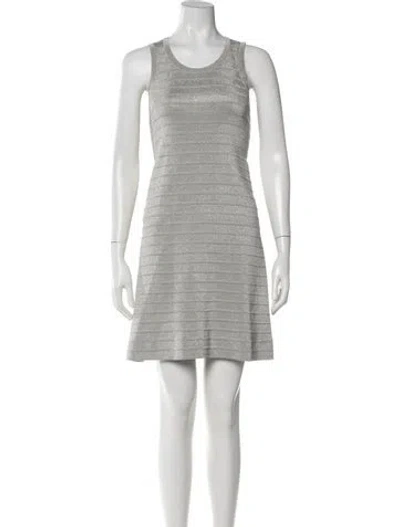 Pre-owned Neil Barrett Striped Mini Dress In Grey