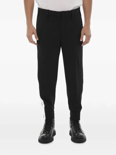 Neil Barrett Stripe-detail Slim-fit Track Pants In Black