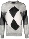 Neil Barrett Argyle Check-pattern Jumper In Grey