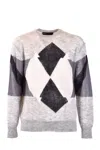 Neil Barrett Argyle Check-pattern Jumper In Grey