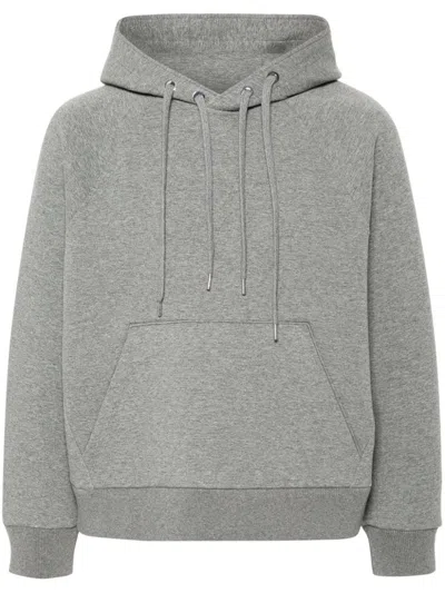 Neil Barrett Easy Raglan Mélange Hoodie In Smoke