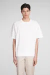 Neil Barrett Solid Color Slim Fit T-shirt With Eyelets Details In Crema Bianco