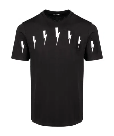 Neil Barrett T-shirt With Round Neck And Short Sleeves In Black
