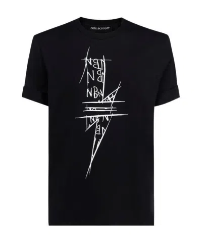 Neil Barrett T-shirt With Round Neck And Short Sleeves In Black