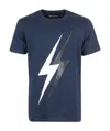 Neil Barrett T-shirt With Round Neck And Short Sleeves In Blue