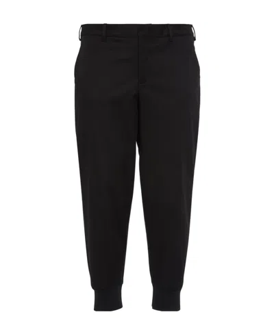 Neil Barrett Tapered-leg Cotton Trousers In Black