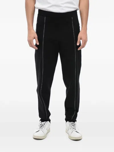 Neil Barrett Tapered-fit Tape-detail Track Pants In Black