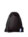 Neil Barrett Thunder Bolt Drawstring Backpack Bag In Black