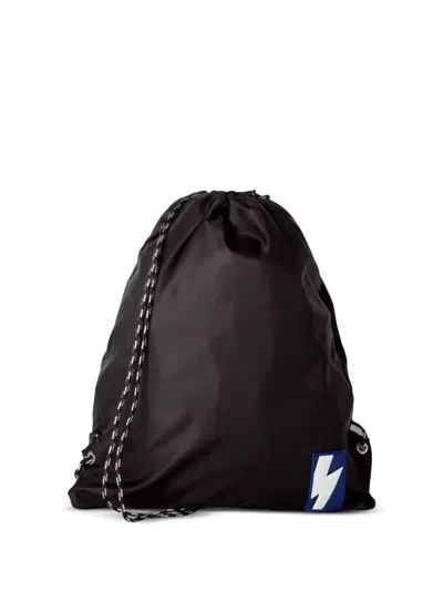 NEIL BARRETT THUNDER BOLT DRAWSTRING BACKPACK BAG
