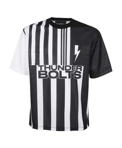 Neil Barrett Thunder Bolts Printed T-shirt In Black