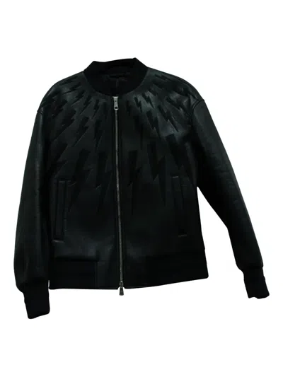 Pre-owned Neil Barrett Thunderbold Bomber Jacket In Black