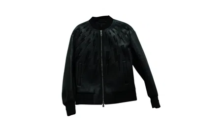 Neil Barrett Thunderbold Bomber Jacket In Black Polyurethane