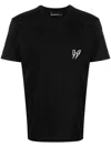Neil Barrett Thunderbolt-embroidered Cotton T-shirt In Black