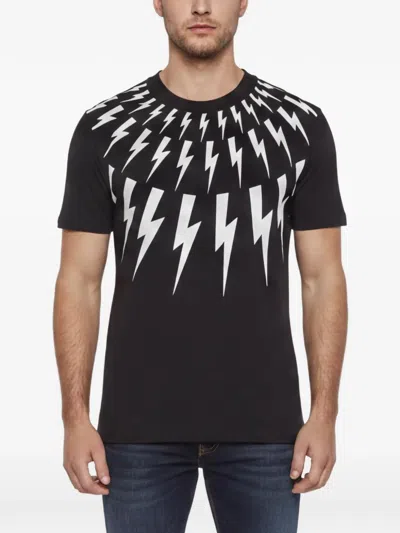 Pre-owned Neil Barrett Thunderbolt Graphic T-shirt In Black