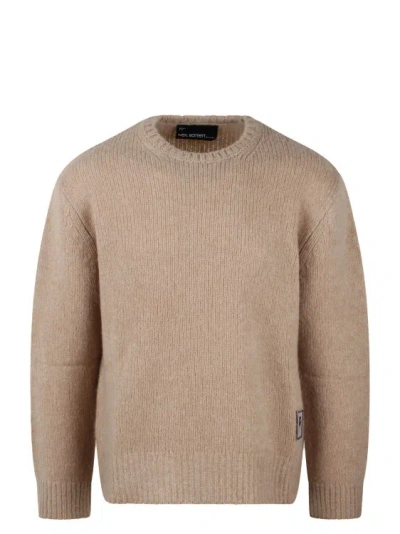 Neil Barrett Thunderbolt Patch Sweater In Light Brown